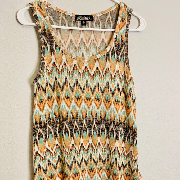 Absolutely Famous- Western Pattern BOHO Tank- M - Picture 3 of 9